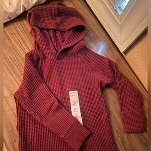 Burgundy Waffle Knit Hoodie